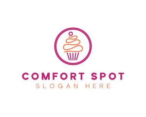 Modern Cupcake Desert logo design