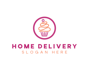 Modern Cupcake Desert logo design