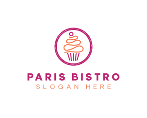 Modern Cupcake Desert logo design