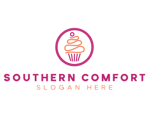 Modern Cupcake Desert logo design