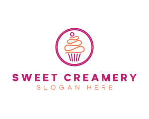 Modern Cupcake Desert logo design