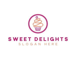 Modern Cupcake Desert logo design