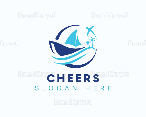 Airplane Boat Transportation Logo