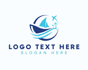 Vacation - Airplane Boat Transportation logo design