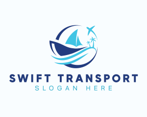 Airplane Boat Transportation logo design