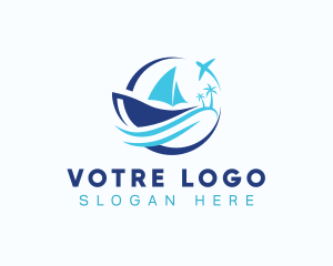 Vacation - Airplane Boat Transportation logo design