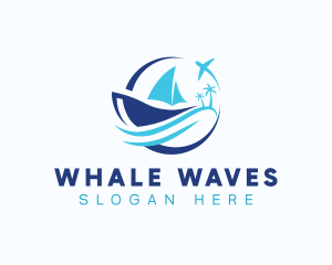 Airplane Boat Transportation logo design