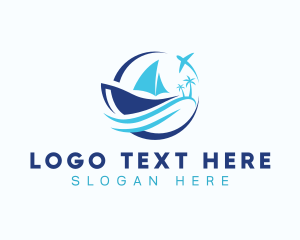 Tourist - Airplane Boat Transportation logo design