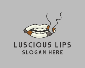 Lips - Cigarette Lips Smoke logo design