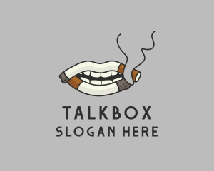 Mouth - Cigarette Lips Smoke logo design