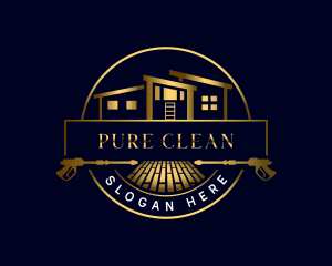 House Pressure Wash Floor Cleaning logo design