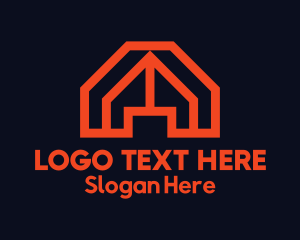A - Orange Geometric Letter A logo design