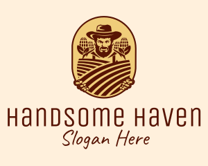 Handsome - Corn Farmer Emblem logo design
