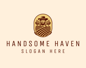 Handsome - Corn Farmer Emblem logo design