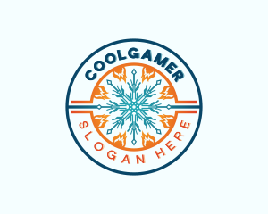 Ice - Flame Snowflake HVAC logo design