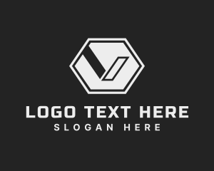 Black And White - Generic Hexagon Agency Letter V logo design