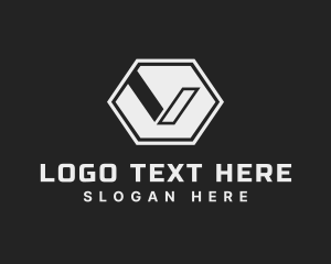 Alphabet - Modern Hexagonal Agency Letter V logo design