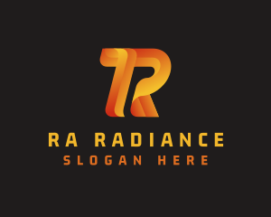 Orange Gradient Letter R logo design