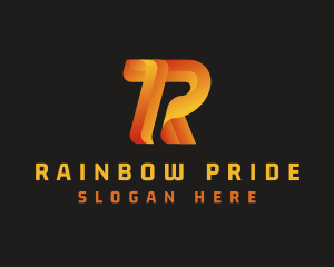 Orange Gradient Letter R logo design