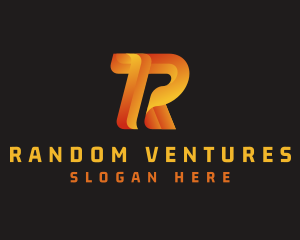 Orange Gradient Letter R logo design