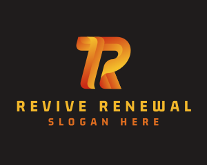 Orange Gradient Letter R logo design