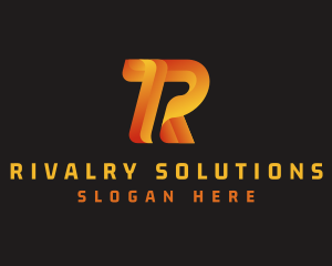 Orange Gradient Letter R logo design