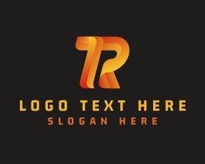 Advertising - Orange Gradient Letter R logo design
