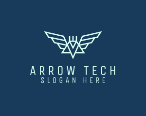 Tech Winged Robot logo design