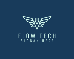 Tech Winged Robot logo design