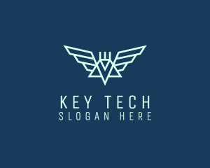 Tech Winged Robot logo design