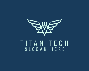 Tech Winged Robot logo design