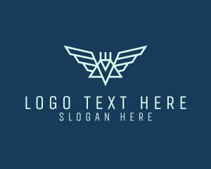 Tech Winged Robot Logo