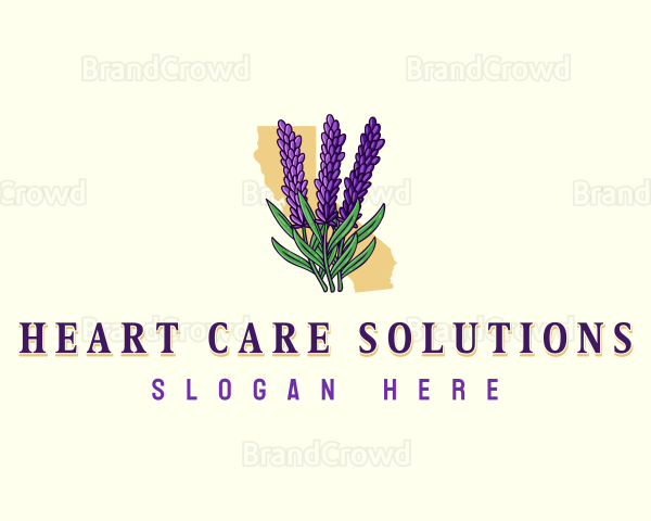 California Lavender Flower Logo