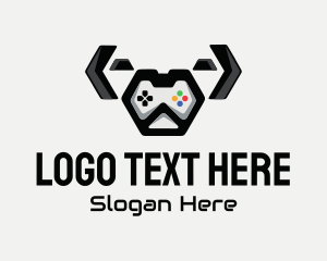 Gamepad - Cute Dog Controller logo design