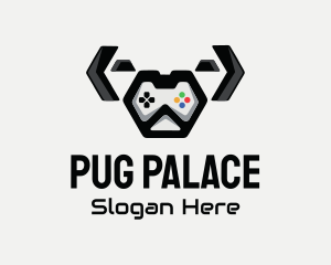 Pug - Cute Dog Controller logo design