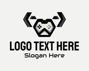 Playstation - Cute Dog Controller logo design