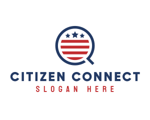 Citizenship - American Q Flag logo design