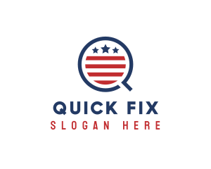 American Q Flag  logo design