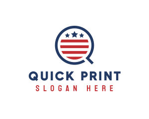 American Q Flag  logo design