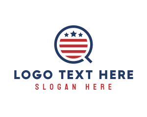 Magnifying Glass - American Q Flag logo design