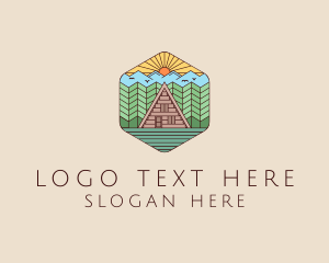 Airbnb - Rural Cabin Villa logo design