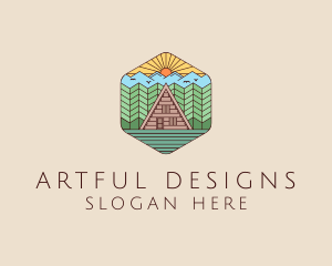 Cabin Forest Camp House logo design