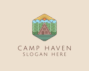 Cabin Forest Camp House logo design