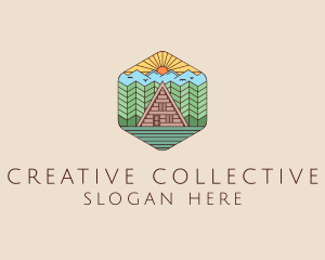 Cabin Forest Camp House logo design