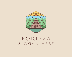 Cabin Forest Camp House logo design