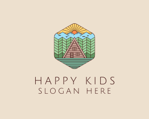 Cabin Forest Camp House logo design