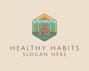 Cabin Forest Camp House logo design