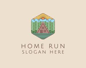 Cabin Forest Camp House logo design