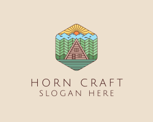 Cabin Forest Camp House logo design