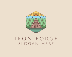 Cabin Forest Camp House logo design